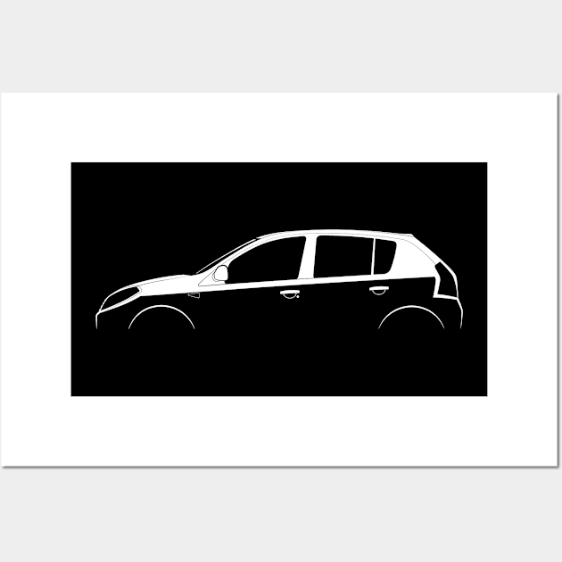 Dacia Sandero (2008) Silhouette Wall Art by Car-Silhouettes